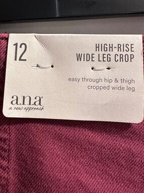 a.n.a High-Rise Wide Leg Crop Pants - Mauve